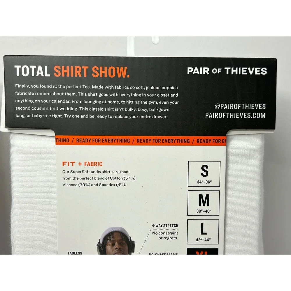 Pair of‎ Thieves Supersoft Classic Tee 2 Pack White XL Men's T-Shirt